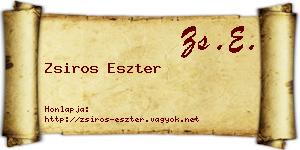Zsiros Eszter névjegykártya