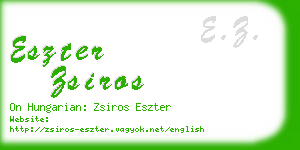 eszter zsiros business card